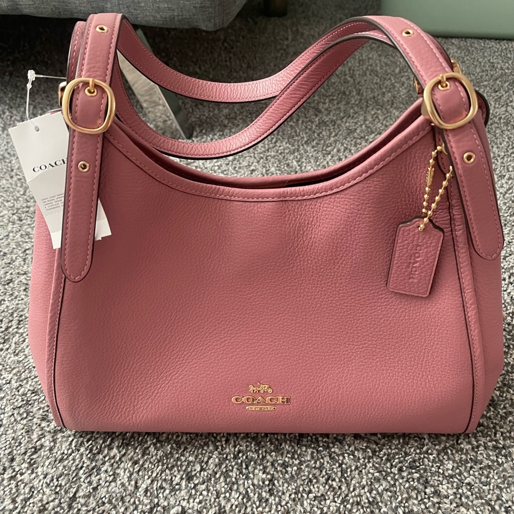 Coach Erin dusty rose  NWT Pebbled Leather Shoulder Bag with Gold Hardware